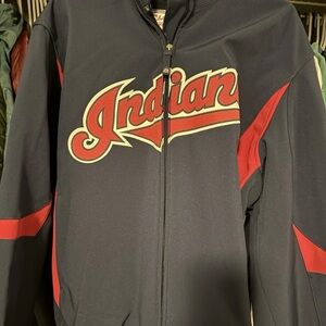 Cleveland Indians Script Zip-Up Therma Base Jacket - Large
